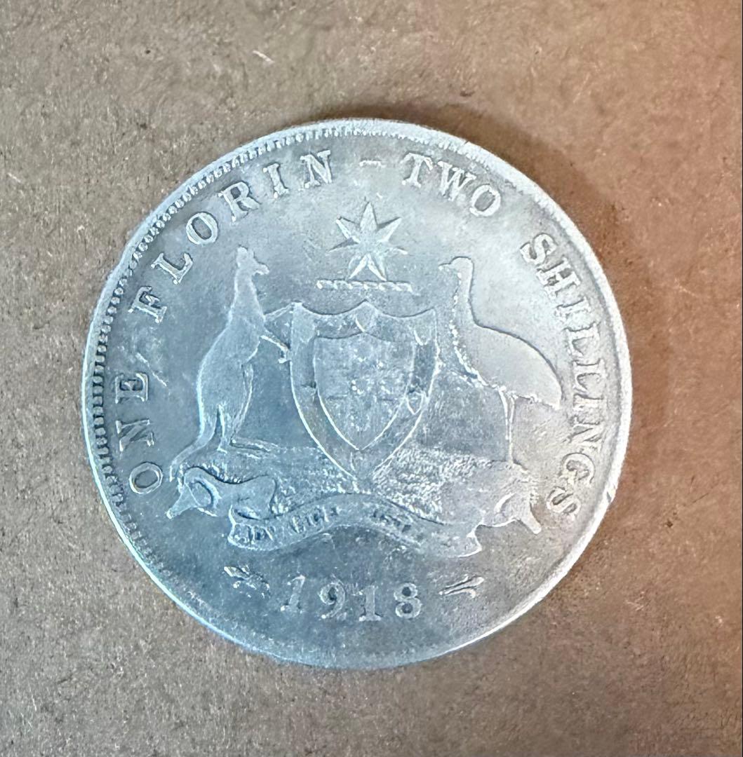 1918 m オーストラリア　1 フローリン　銀貨