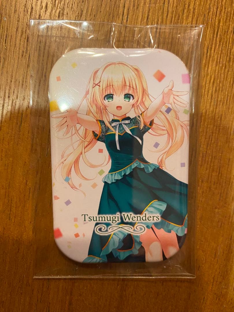 紬ヴェンダース　スクエア缶バッジ サマポケチャレンジ